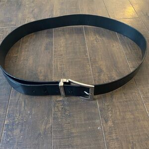 Dolce & Gabbana Black Calf leather Silver metal buckle belt belt